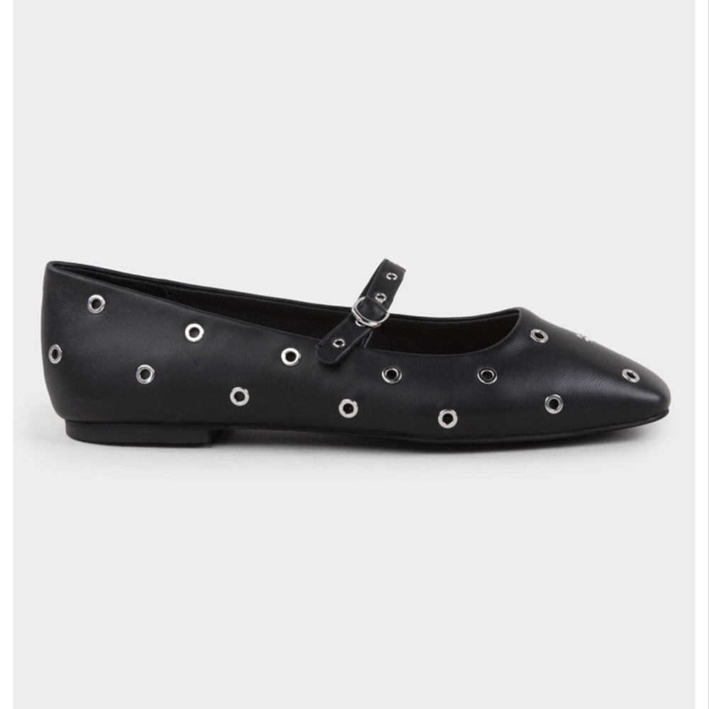 Matisse Black Flats with Silver Accents